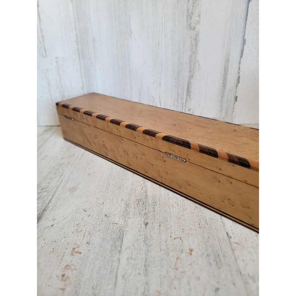 Vintage long lock key flute instrument‎ hinged wooden unique home decor